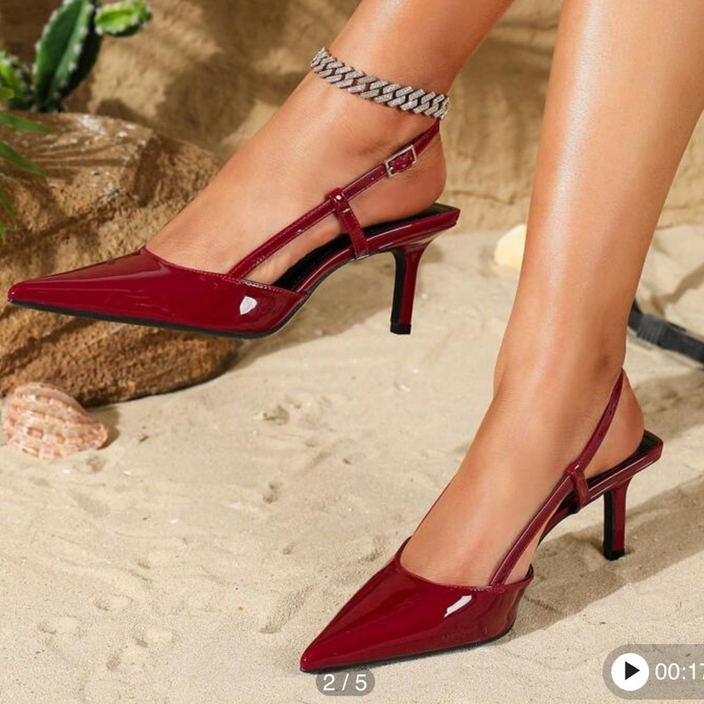 Red Kitten Heels